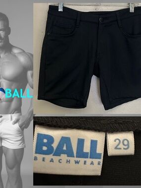 Ball Black Stretch Shorts 29" waist 6.5" inseam Gently worn Cotton/spandex blend